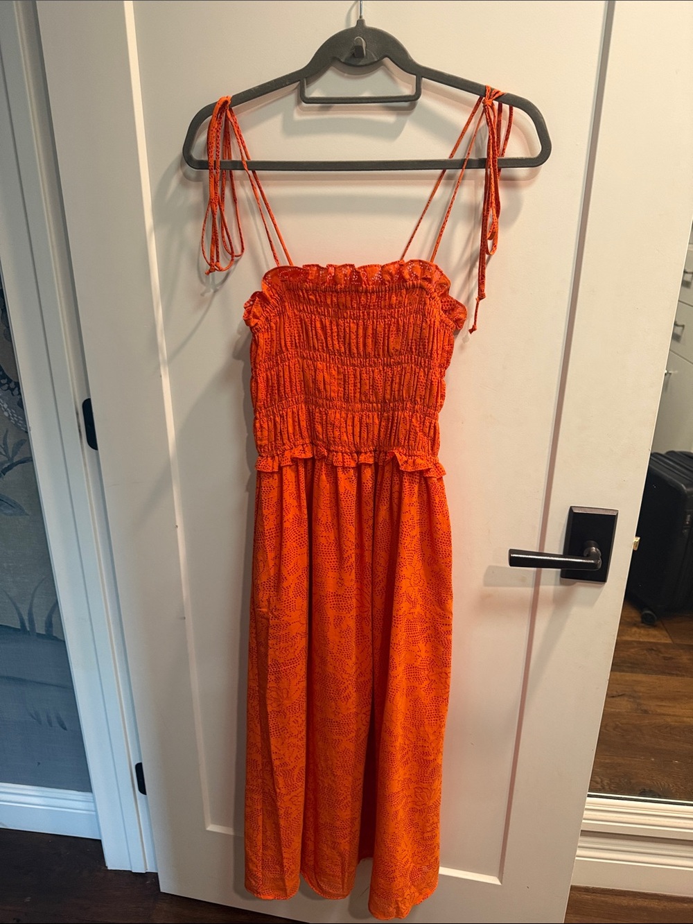 Gilner Farrar Orange Smocked Dress